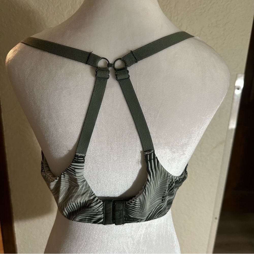Kindly Yours T-Shirt Bra Women 40C Green Palm Leaf Underwire Convertible Straps - Picture 7 of 9